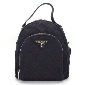 Prada Tessuto Impuntu Quilted Backpack Black Saffiano Leather